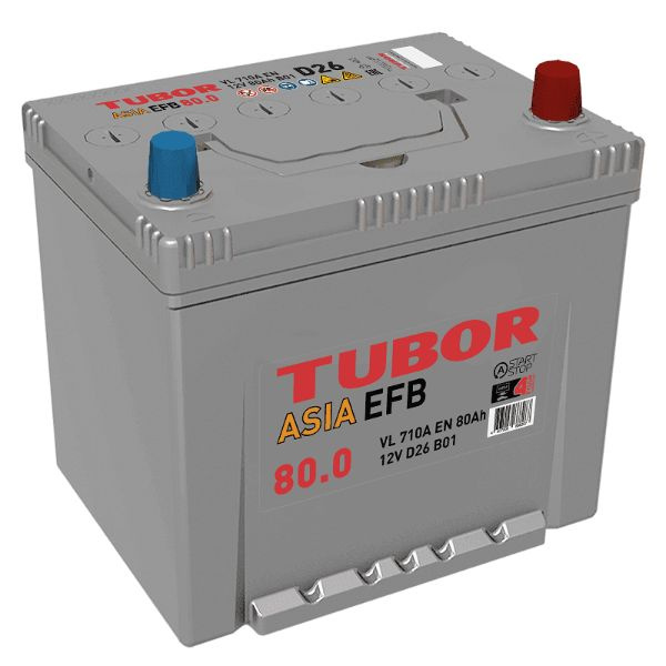 Аккумулятор Tubor Asia EFB 6ст-80 о.п. (шт.)