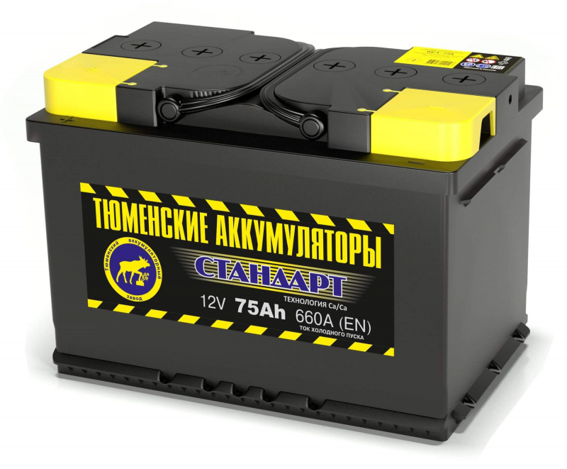 Аккумулятор Тюмень СТАНДАРТ 6ст-75 п.п.
